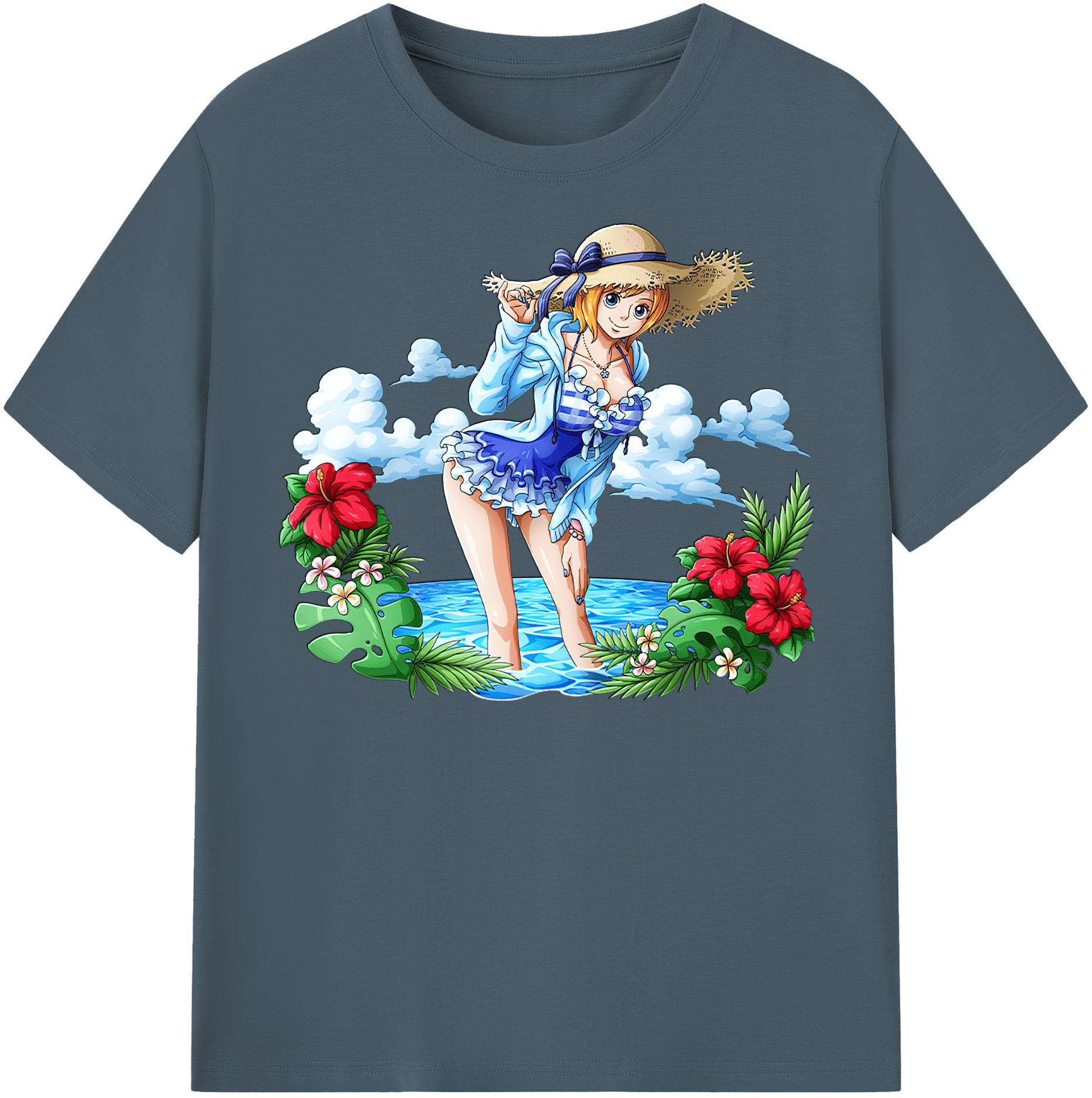 ワンピース ナミ ONE PIECE Nami 綿100％半袖Tシャツ（フロントプリント）